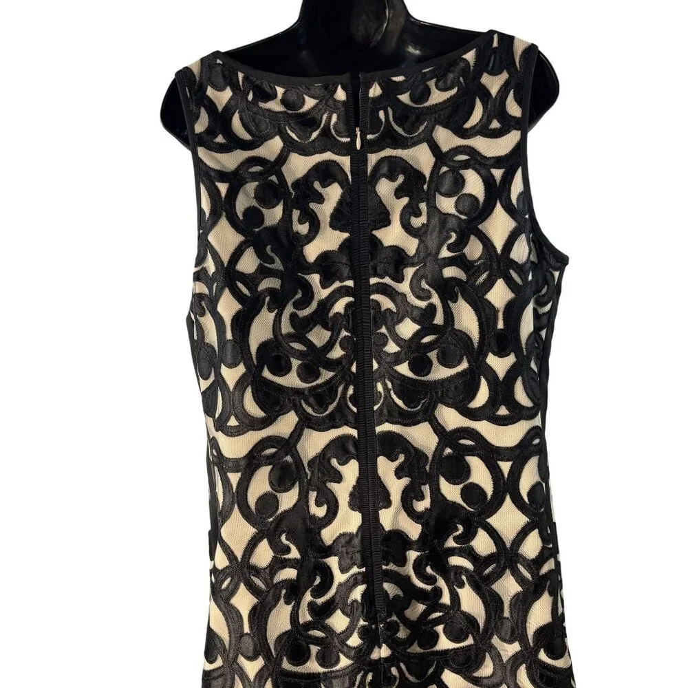 Vince Camuto Sleeveless Dress, Velvet Textured Pattern, Back Zipper Closure 14 - Picture 7 of 14